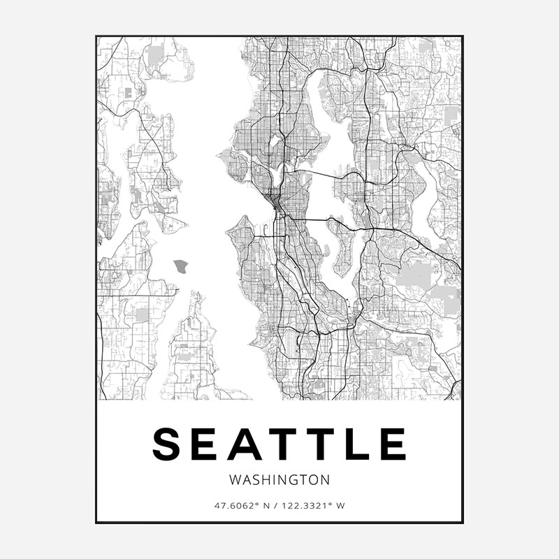 Seattle Laser Cut store Map | 18x24